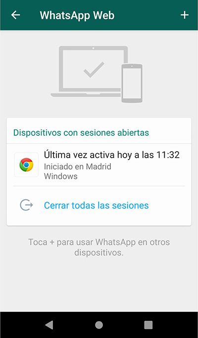 Whatsapp web cerrar sesion